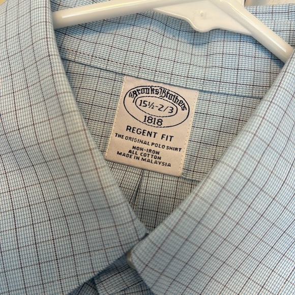 Brooke ‘s brothers Regent fit 15 1/2 to 2/3 light blue checks, button-down - Picture 4 of 4